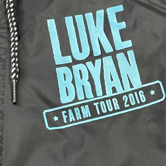 Harriton Luke Bryan Farm Tour 2016 Windbreaker Unisex Size Medium Black Concert - Picture 5 of 9